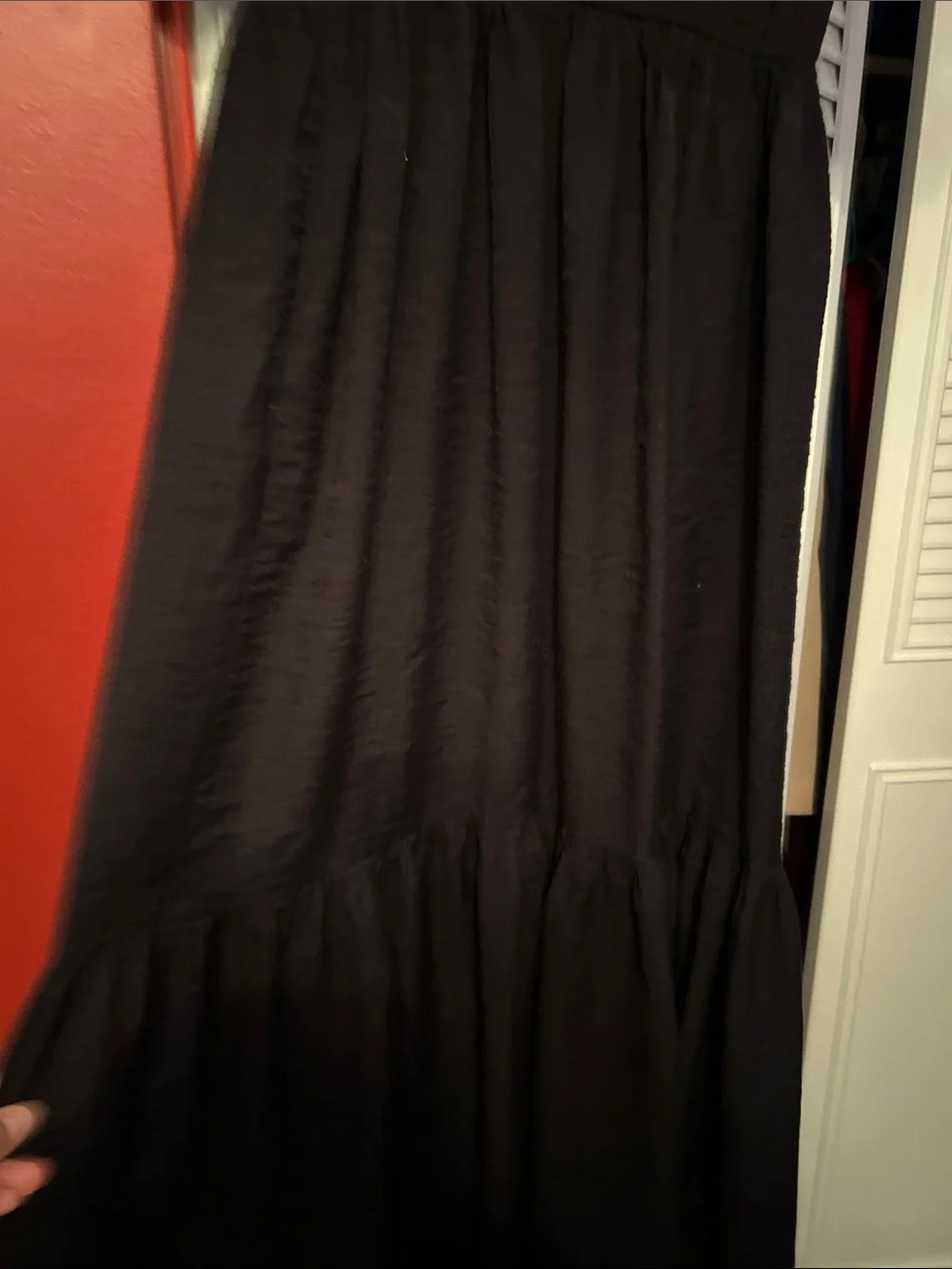 Women Black Puff-Sleeve Maxi Dress long black size XS